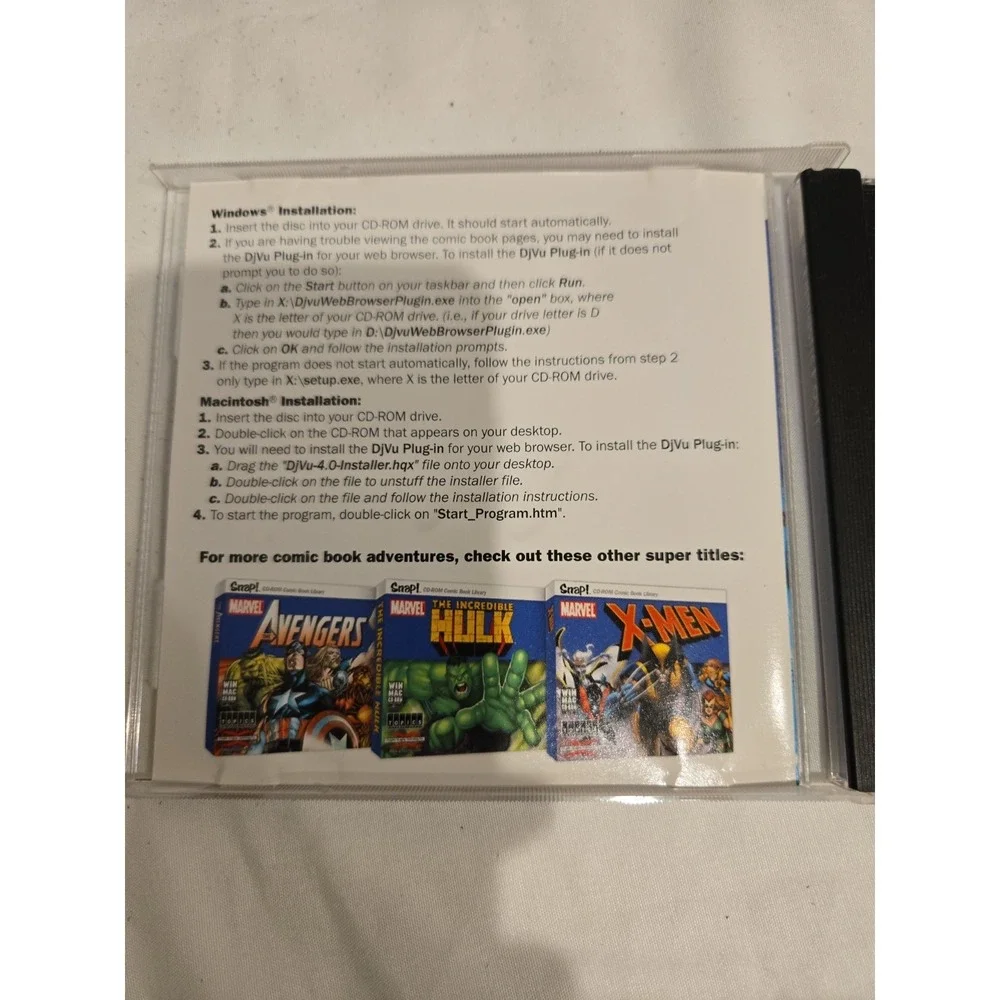 Snap Fantastic Four CD-ROM from Comic Book Library 10 full length digital comics